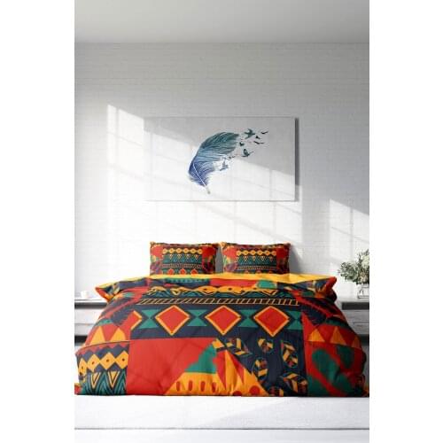 Turkish Made %100 Silk Satin Printed Bedding Set 4pcs Cotton Comforter Home High Quality Duvet Cover Lovely Solid Pattern Sheet