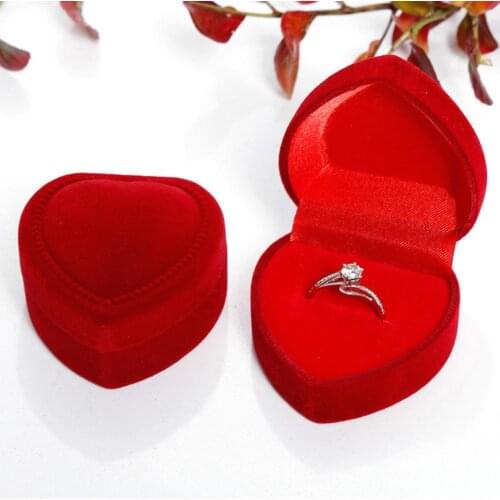 Heart Shape Finger Ring Ear Stud Jewelry Display Holder Storage Box Container For Necklace Earring Bracelet Packaging Display