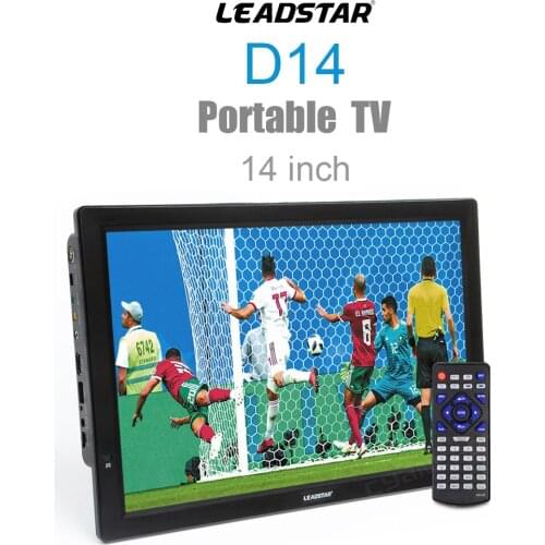 LEADSTAR D14 14 inch HD Portable TV DVB-T2 ATSC Digital Analog Television Mini Small Car TV Support MP4 AC3 HDMI Monitor for PS4