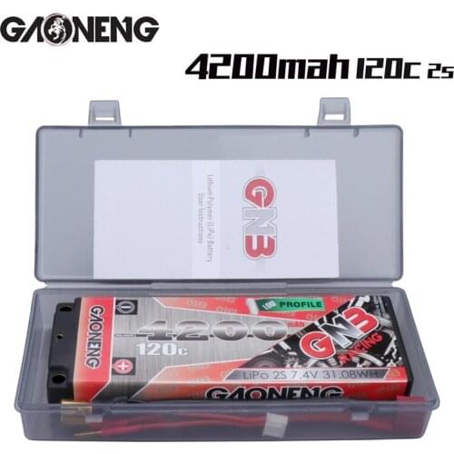 GAONENG GNB 7.4v 4200mAh 120C PLUS LiPo Battery For Remote Control Car Racing Spare Parts With Shell Upgrade LiHV 2S Battery