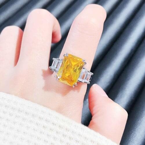 Fashion Blue Zircon Rings Exquisite Minimalist Silvery Jewelry For Women Wedding Engagement Eternity Ring Mothers Day Gifts