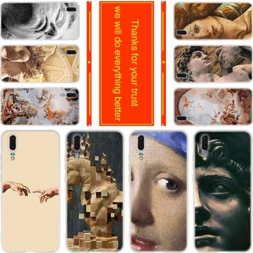 Case soft for Huawei P40 P30 P20 Pro P10 Lite e Plus P Samrt Z 2020 2019 Cover Retro Vintage Art Statue