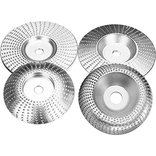 Wood Shaping Disc Set for Angle Grinder Woodworking Grinding Wheel Shaping Dish 5/8Inch Arbor (Silver, 4Pcs)