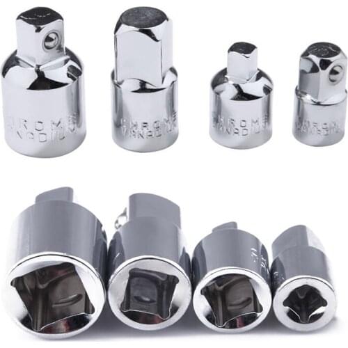 4pcs/set Silver 1/2" 1/4" 3/8" Socket Ratchet Converter Reducers Adapter Set Garage
