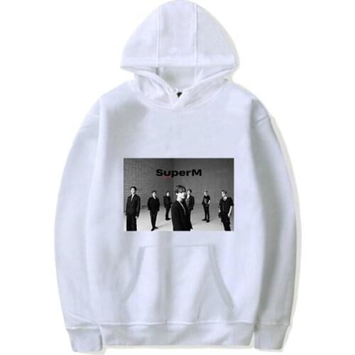 New Kpop SuperM Hoodie Baekhyun Kai Mark Women Men Pullover Cap Hoodie Sweatshirt Tops