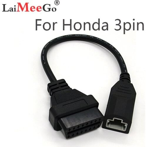 New Hot Sell OBD 2 Cable for Honda 3pin OBD1 Adapter OBD2 OBDII for Honda 3 Pin To 16 Pin Connector Compatible