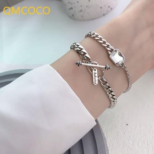 QMCOCO Silver Bracelets