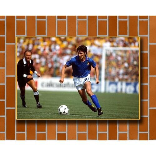 Silk Poster Home Decoration Paolo Rossi Italy Legend Great Footballer Star (5) Wall Art Christmas Gift