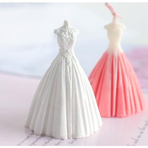 Wedding Dress Food Grade Silicone Molds For Chocolate Dessert Cake Decorating Tool Ornament Candle Resin Clay Aromatherapy Mould