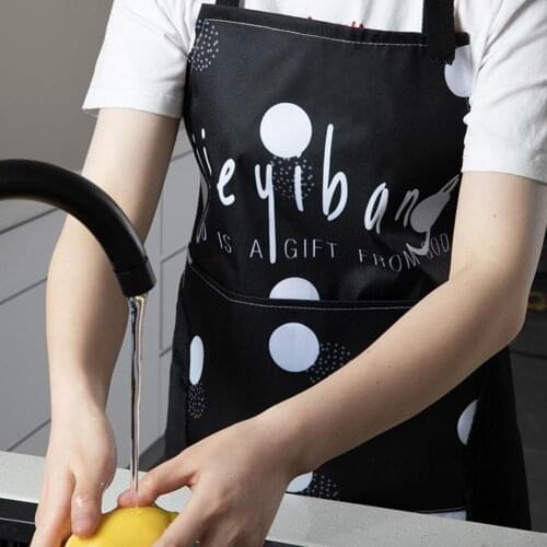 Stylish Waterproof Adjustable Anti-oil Hand-wiping Home Kitchen Cooking Apron Household Cleaning Tools Accessories
