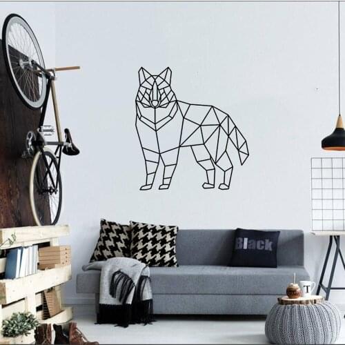 Nordic Geometric Fox Vinyl Wall Stickers Decals For Kids Rooms bedroom Decor living Room Decoration Mural wallstickers DW7311