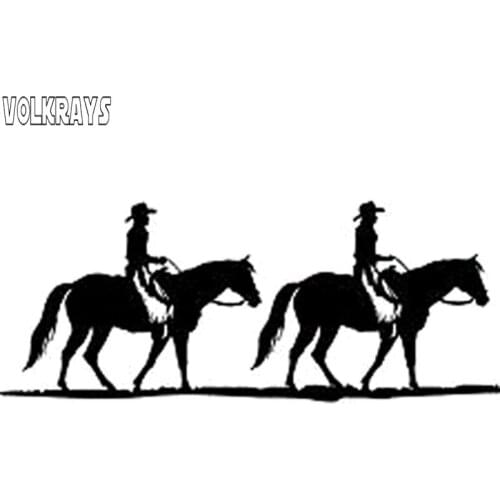 Volkrays Personality Car Sticker Gone Horse Ridding Cowboy Cowgirl and Car Styling Accessories Vinyl Decal Black/Sliver,5cm*15cm