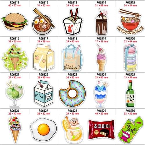 Japanese Snacks Food Planar Resin Printed Milk Ice Cream for Hair Bows DIY Phone Decoration 30pcs/lot R0651 R0652 R0653