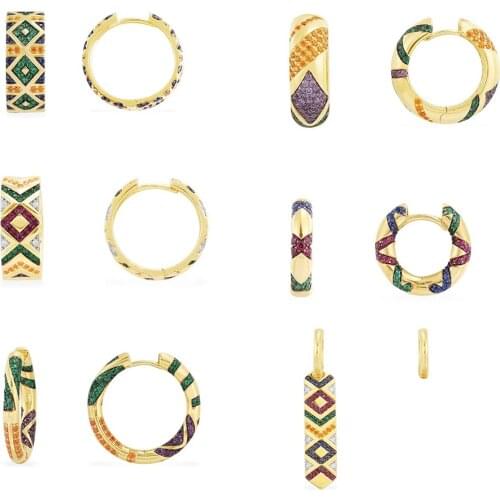 Tribal Style Women Striped Small Earrings Monochrome Multicolor High Quality Replica