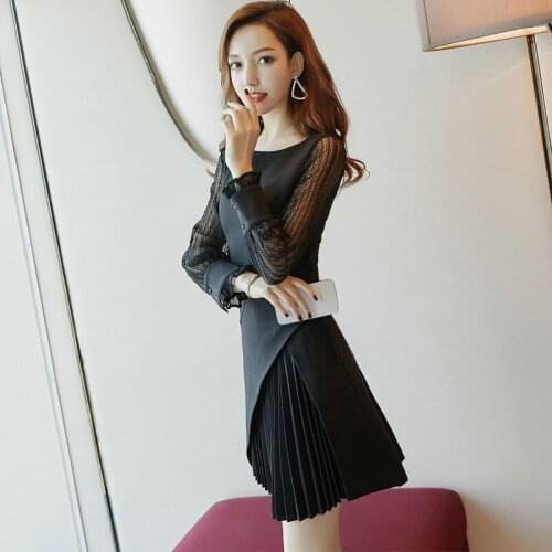 New short black full sleeve sweet lady girl women princess bridesmaid banquet party ball dress gown free shipping