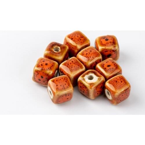 Square Shape Quality Ceramic beads China China Ceramics beads 10pieces/lot #A517B