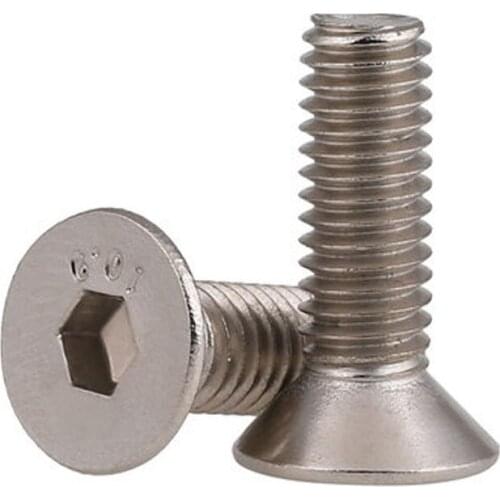 10pcs M5 10.9 Nickel plated countersunk heads Hexagon sockets screw bolt Flat head socket cap screws 8mm-40mm Length