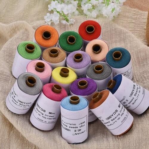 1000 Yards 24pcs Multicolor Machine Embroidery Thread Sewing Polyester Threads Craft Patch Steering-wheel Supplies