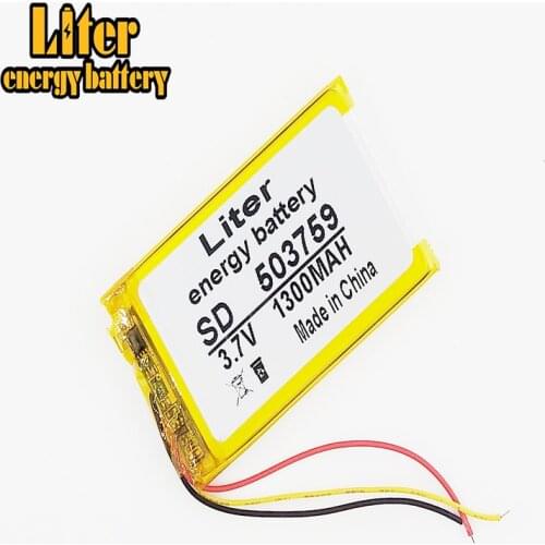 3.7V e Road route HD-X9 navigator battery 053759 503759 1300MAH GPS three lines