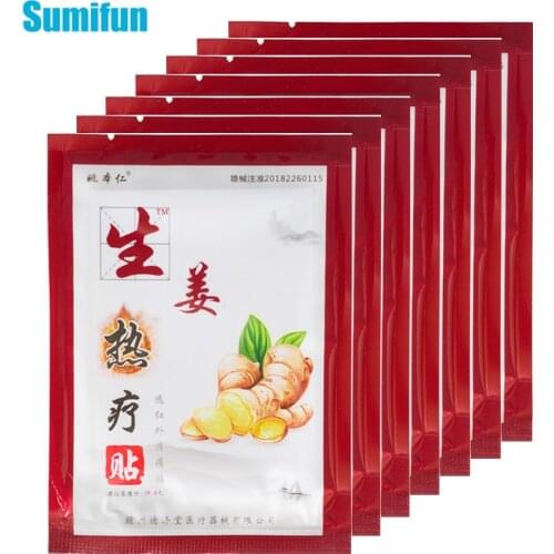 42pcs/7bags Herbal Medical Plaster Hot Ginger Hypertherm Capsicum Patch Self-heating Rheumatism Arthritis Pain Stickers D1556