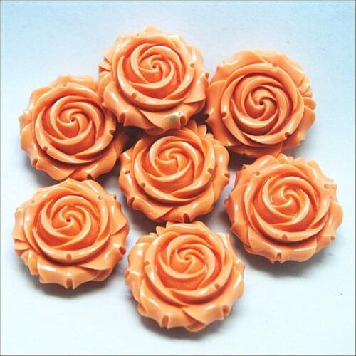 5pcs brown flower clay beads through holes size 25mm loose fashion beads findings and accessories top fashion