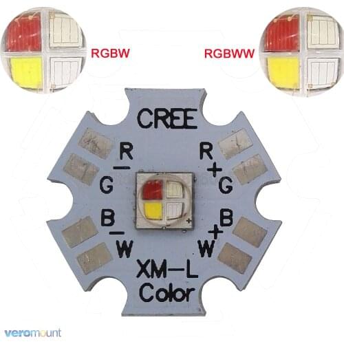 5pcs/lot! Cree XLamp XM-L XML RGBW RGB White or RGB Warm White Color 12W High Power LED Emitter 4-Chip 20mm Star PCB Board
