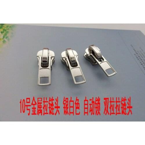 Free shipping 10# silver zipper slider for metal zipper 200pcs DIY Fix Zipper Repair Replacement Zip Slider Teeth Rescue