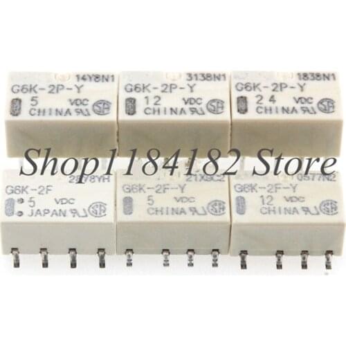 Free shipping 5PCS 100% NEW original relay G6K-2P-Y-5VDC G6K-2P-Y 12VDC G6K-2P-Y-24VDC DIP-8 G6K-2F-5VDC SMD DC5V DC12V DC24V