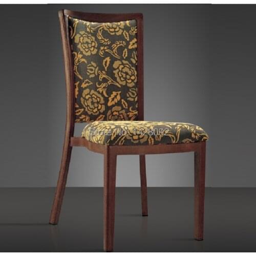 Wood imitated aluminum dining chairs for hotels restaurants events LQ-L806