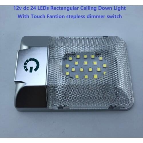 3.6W Rectangular Ceiling Light with Touch Tepless Dimmer Switch 11v-18v DC 6000-6500k Boat/Marine Roof Lamp Surface Mount RVs
