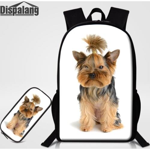 Dispalang 2pcs Set Kids School Bag with Pencil Bag Cute Dog Print Backpack for Teenage Boy Girls School Backpack mochila escolar