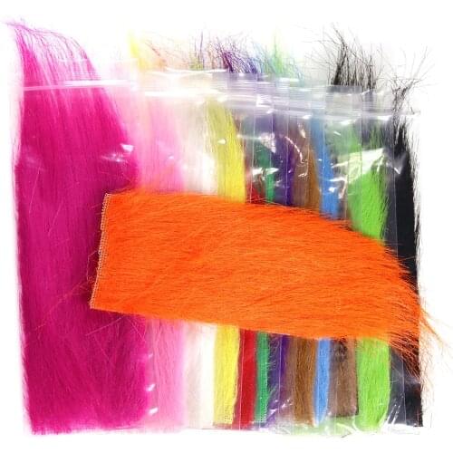 ICERIO 1 Bag 6X 12CM Multicolor Fly Tying Furabou Grizzly Color Craft Fur Fiber for Streamer Tail Wing Material
