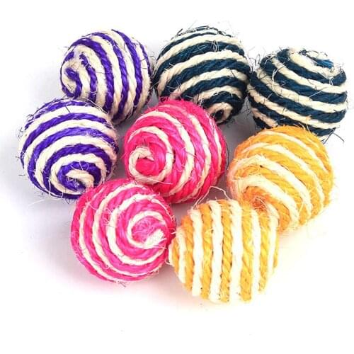 Pet Molar Bite Toys Cat Chewing Toys Sisal Ball Toys For Cat Cleaning Teeth Toys For Dogs And Cats Bite Resistant Pets Supplies