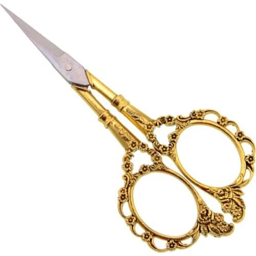 DIY Tool Antique Golden Scissors Stainless Steel Paper-cut Embroidery Scissors Retro Classic Craft Sewing Tailor Scissor