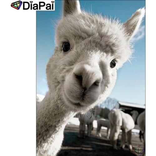 DIAPAI 100% Full Square/Round Drill 5D DIY Diamond Painting "Animal alpaca" Diamond Embroidery Cross Stitch 3D Decor A19064