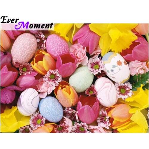 Ever Moment Diamond Painting Handmade Full Square Drill Eggs Easter Resin Gift Diamond Embroidery Decoration 5D DIY ASF1428