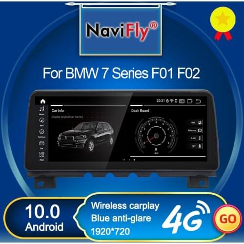NaviFly For BMW F01/F02 7 Series CIC NBT Android 10 Car Multimedia Player Navigation Qualcomm 8 Core 4+64 Carplay 4G 1920*720