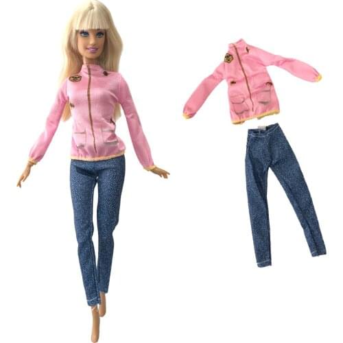 NK Newest Doll Casual Wear Beautiful Handmade Party Fashion Pink Long-sleeved Clothing Top Design For Barbie Doll Child Gift 7X
