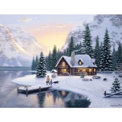 ONEROOM Embroidery Counted Cross Stitch Kits Needlework - Crafts 14 ct DMC Color DIY Arts Handmade Decor - SNOWING 2