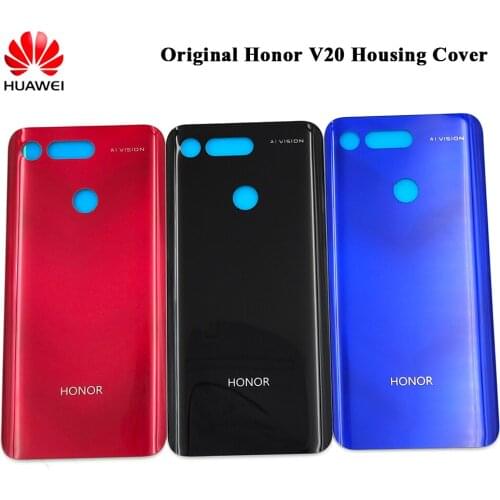 Original Honor V20 Battery Back Cover Glass Rear Door Housing Case Phone Back Replacement Repair Part Shell For Huawei Honor V20