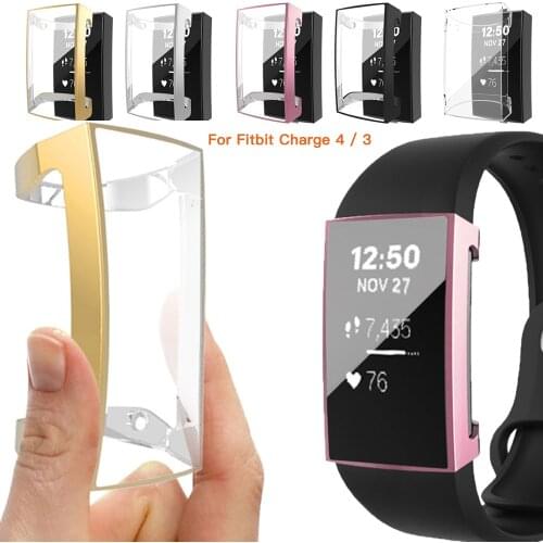 For Fitbit Charge 4 3 Full Protective Case Cover For Charge 3/4 Screen Protector Cover Edge Frame Plated TPU Protection Shell