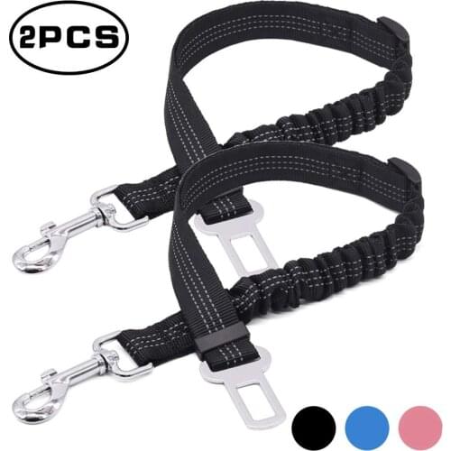 Dog Seat Belt Harness for Cars Adjustable Seatbelt Reflective Bungee Dog Seat Belt for Vehicle for for Medium Large Dogs