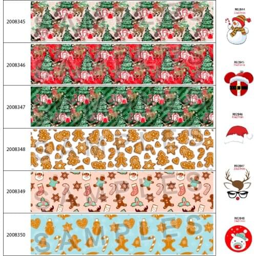 Christmas Theme Pattern 10Yards 25mm/38mm/50mm/75mm Grosgrain/Satin Ribbon,30Pcs/lot Planar Resins DIY Craft 200834 200835