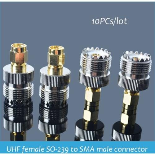 Sindax UHF female SO-239 SO239 jack to SMA male plug RF coaxial coax adapter SMA male to UHF female connector 10pcs/lot