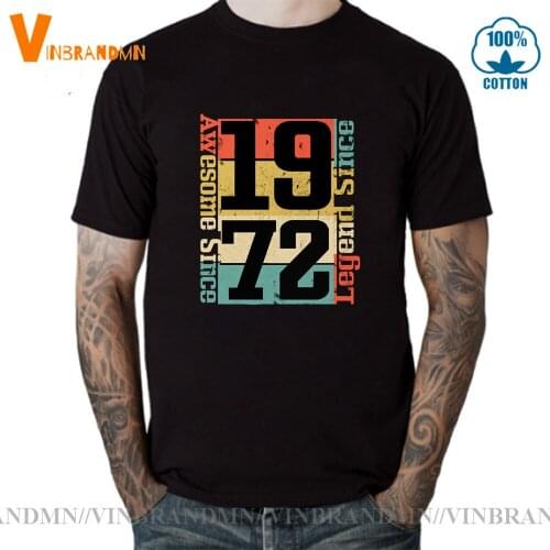 Retro Birthday Shirt Awesome Since 1972 T shirts men Vintage Born in 1972 Idea Gift tshirt Legends are made in 1972 T-shirt