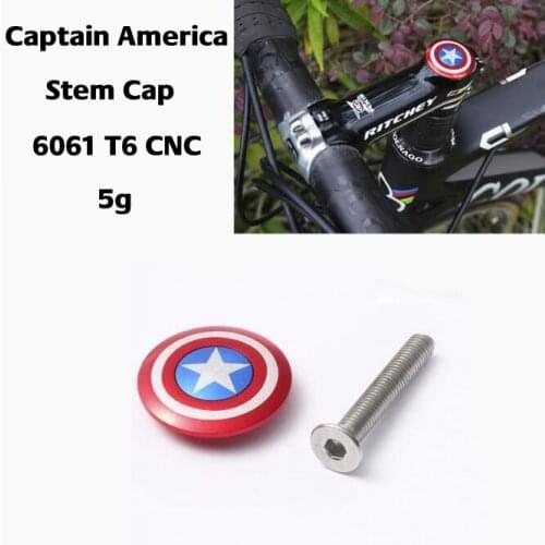 Bicycle Stem / Headset Top Cap with Screw Headset Cover Captain America 28.6mm 1 1/8"