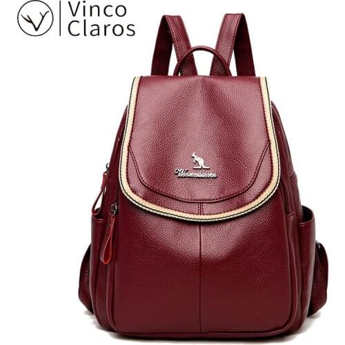 High Quality Leather Backpacks Women Designer Back Pack Large Capacity Luxury Bagpack Book Bag Mochilas Para Mujer Brand Bags