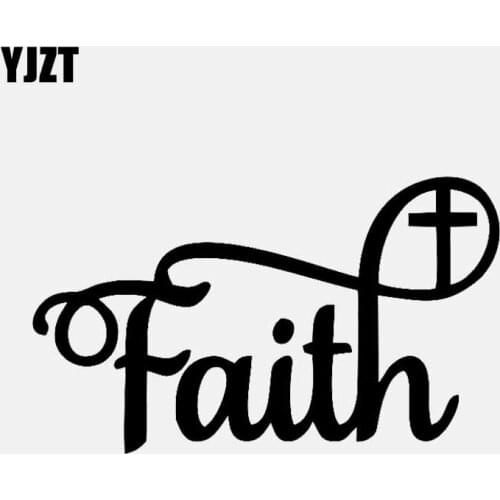 YJZT 13.3CM*7.9CM FAITH CROSS Christian Pride Car Sticker Vinyl Decal Black/Silver C3-1443