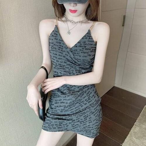 Sexy v-neck dress vest harness women dress