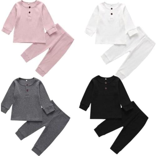 Winter Autumn Warm Clothes For Boys Girls Soft Newborn Baby Boy Girl Knitted Cotton Tops T-Shirt Trousers Baby Boy Girl Clothes